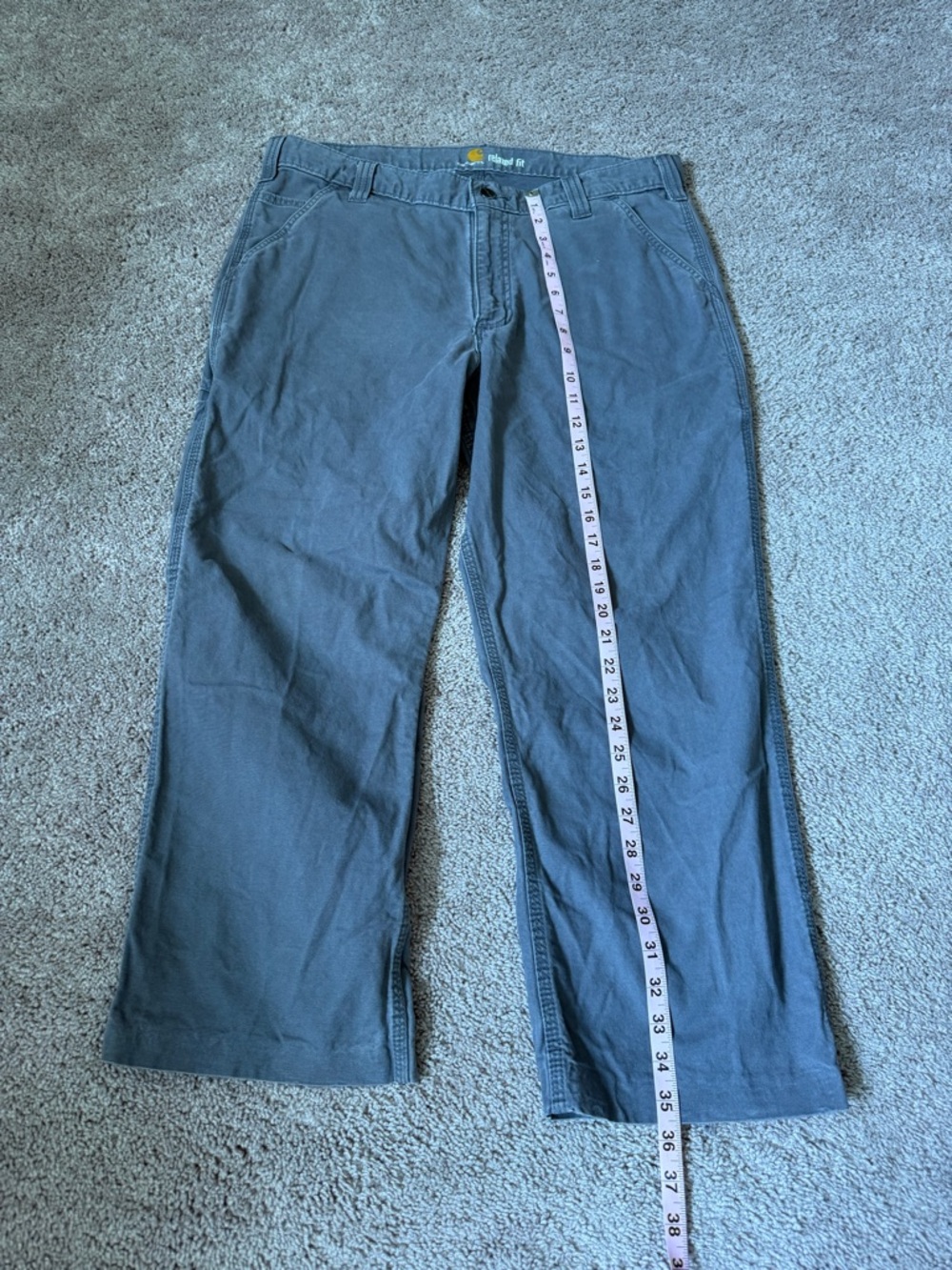Carhartt Men’s Charcoal Cargo Work Pants relaxed fit - cropped - Picture 6 of 12